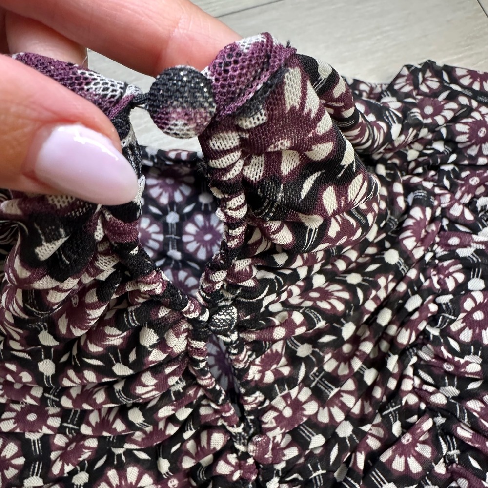 Free people Briella midi women's dress black floral stretchy bodycon sheer m - Picture 11 of 15